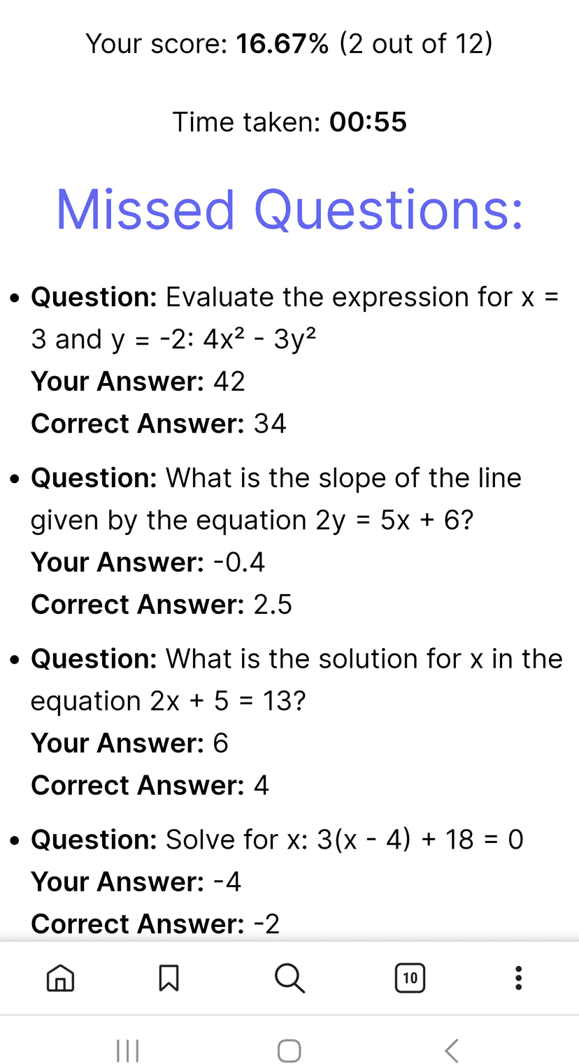 Mobile Quiz Question